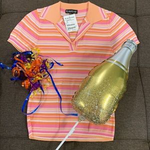🌈⛳️✨🎈Bebe LUX CLASSIC stripe polo shirt 🤩💋🌈🍀